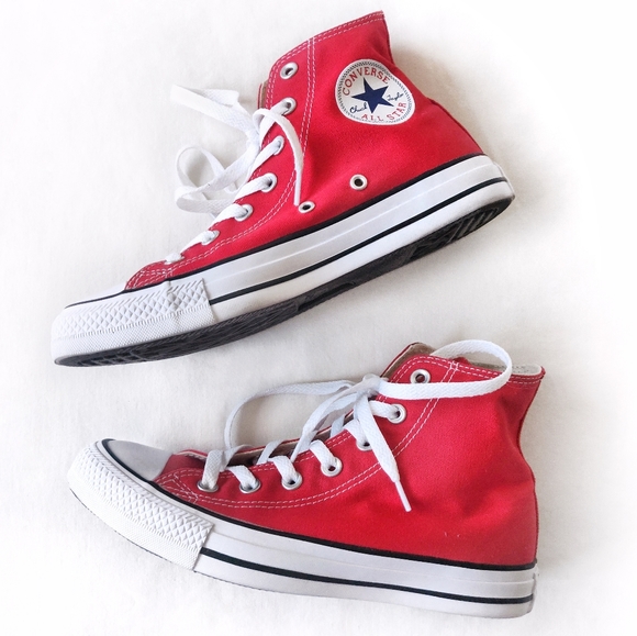 Converse Shoes - Red Converse Hi-Tops Chuck Taylors All Star